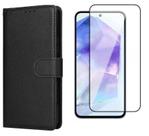 Capa Capinha Case Carteira Flip Magnético + Pelicula vidro 3D Samsung Galaxy A55