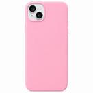 Capa Capinha Case Compatível para iPhone 15 Plus aveludada Premium Silicone com logo da maça COR:ROSA