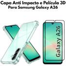 Capa Capinha Case e Película de Vidro 3D para Samsung Galaxy A26 6.7