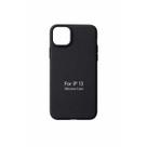 Capa Capinha Case Silicone Aveludada Câmera aberto Compatível para iPhone 13 / IPhone 14 logo maça COR:PRETO