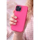 Capa Capinha Case Silicone Aveludada Câmera aberto Compatível para iPhone 13 Pro com logo da maça cor:PINK NEON