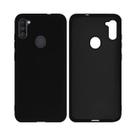 Capa Capinha Case Silicone Aveludada Preta + Película de Cerâmica Para Samsung Galaxy A11
