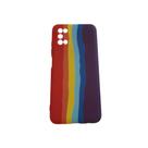 Capa capinha de celular Samsung Galaxy A03s SM-A037M aveludada Arco íris ante queda e ante impacto resistente