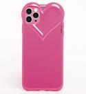 Capa Capinha iPhone 11 PRO MAX Rosa Pink Com Proteção de Câmera Emborrachada Feminina Fechada Fofa Resistente Coração Brilhante