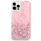 Capa Capinha iPhone 12 PRO Rosa com Transparencia Silicone Flexivel Feminina Menina Anti Impacto Glitter Estrelas Ceu Brilho Fofa Fechada Resistente