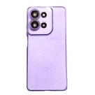 Capa Capinha Moto G75 Transparente Roxa Silicone com Strass