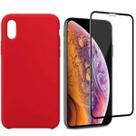 Capa Capinha Para iPhone Xr Vermelha Aveludada + Película 3D