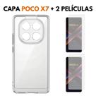 Capa Capinha Silicone + 2 Películas de Vidro 3D Para Poco X7