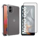 Capa Capinha Transparente Para Celular Motorola Moto G06 Kit Película Proteção Vidro 3D / Hidrogel