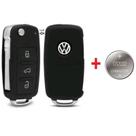 Capa Carcaça Chave Canivete Vw G6 Gol Fox Golf Polo Saveiro + Bateria