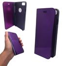 Capa carteira com frente transparente compatível com apple iphone 6 (tela: 4.7") (4g) cor:roxa