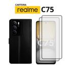 Capa Carteira Compativel Para Realme C75 + 2 Pelicula Vidro