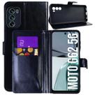 Capa Carteira Couro PRETA Compativel Moto G62 XT2223 6.5 - Luiza Cell25