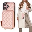 Capa Carteira Crossbody Bocasal para iPhone 16 (6,1") com Bloqueio RFID - Rosa
