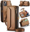 Capa Carteira Crossbody Strapurs para iPhone 14 - Marrom Feminina
