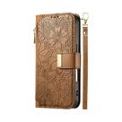 Capa Carteira De Couro Para iPhone 17 16E 16 15 14 13 12 pro Max Com Zíper, Compartimento Para