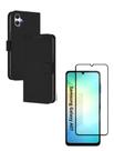 Capa Carteira Flip + Película 3D Vidro Temperado Samsung Galaxy A07