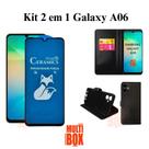 Capa Carteira Flip Preta + Película Privacidade Fosca para Samsung Galaxy A06 Capa Carteira Flip Preta + Película Privacidade Fosca para Samsung Galaxy A06