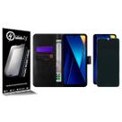 Capa Carteira material sintético Preto + Película De Ceramica Fosca Privacidade Para Xiaomi Poco C65 Tela 6.74 - Cell In P