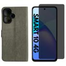 Capa Carteira + Pel. 3D Priv Compativel Infinix Smart 10 4g