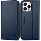 Capa Carteira SHIELDON para iPhone 16 Pro Max (6.9") - Couro Nappa Azul Marinho