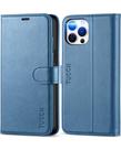 Capa Carteira TUCCH para iPhone 12 Pro Max 5G com Bloqueio RFID - Azul Lago
