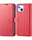 Capa Carteira TUCCH para iPhone 13 (6,1") com Bloqueio RFID - Vermelha