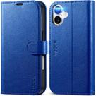 Capa Carteira TUCCH para iPhone 16 - Com RFID, 4 Compartimentos e TPU - Azul Klein