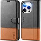 Capa Carteira TUCCH para iPhone 16 Pro - 4 Compartimentos para Cartões (Preta e Marrom)