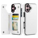 Capa Carteira Wefor para iPhone 16 Plus em Couro PU Branco