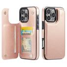 Capa Carteira Wefor para iPhone 16 Pro em Couro PU Rose Gold Capa Carteira Wefor para iPhone 16 Pro em Couro PU Rose Gold
