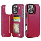 Capa Carteira Wefor para iPhone 16 Pro Max em Couro PU Rosa Vermelho