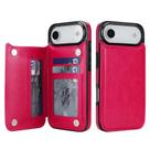 Capa Carteira Wefor para iPhone Air em Couro PU Rosa Vermelho