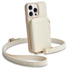 Capa Carteira ZVE para iPhone 13 Pro Max com Tiracolo Bege Capa Carteira ZVE para iPhone 13 Pro Max com Tiracolo Bege