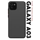 Capa Case Anti Shock Space Acrílico Translucida Fumê Botões Vermelho para Galaxy A03 A035 Tela 6.5