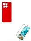 Capa Case Aveludada Vermelho + Película Curvada Moto EDGE 60