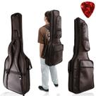 Capa Case Bag De Guitarra material sintético Premium Marrom Estofada