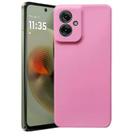 Capa Case Capinha Silicone Aveludada Para Motorola Moto G55 5G Rosa Claro
