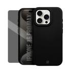 Capa case capinha Silicone e Película Privacidade para iPhone 16 Pro Max