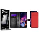 Capa Case Carteira material sintético Preto + Película Cerâmica Fosca Para Moto G54 XT2343 6.5 - Cell In Power25
