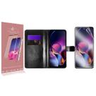 Capa Case Carteira material sintético Preto + Película De Hydrogel HD Para Moto G54 XT2343 6.5 - Luiza Cell25