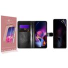 Capa Case Carteira material sintético Preto + Película De Hydrogel Privacidade Para Moto G54 XT2343 6.5 - Luiza Cell25