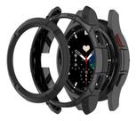 Capa Case Com Coroa Para Galaxy Watch 4 Classic 46mm/ Watch4 Classic 46mm - Preto