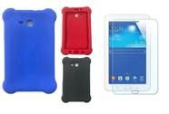 Capa Case de Silicone para Tablet Samsung Tab3 7 T110 T113 T116 + Película de Vidro