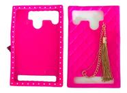 Capa Case Para Tablet De 7 E 8 Polegadas Universa Emborrachada Silicone Com Pingente e Brilho