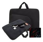 Capa Case Pasta Para Notebook 15,6 Luva Preto + Mouse Pad