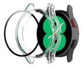 Capa Case Película De Vidro Para Galaxy Watch 4 44mm - Transparente