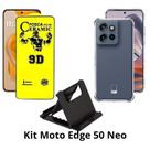 Capa Case TPU + Película Fosca + Suporte de Mesa para Moto Edge 50 Neo