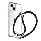 Capa case transp com cordão para iphone 15 pro max - lilas
