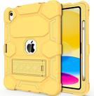 Capa CCMAO para iPad 10ª Geração 10,9 Polegadas 2022, iPad (A16) 11ª Geração 11 Polegadas 2025, com Suporte e Suporte para Lápis, Capa Protetora Híbrida Resistente a Impactos, Amarela